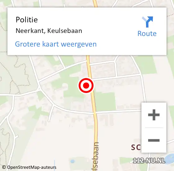 Locatie op kaart van de 112 melding: Politie Neerkant, Keulsebaan op 7 mei 2016 11:27