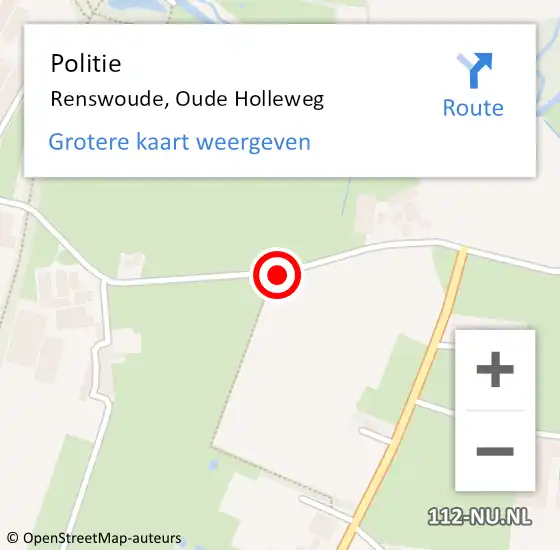 Locatie op kaart van de 112 melding: Politie Renswoude, Oude Holleweg op 7 mei 2016 12:15