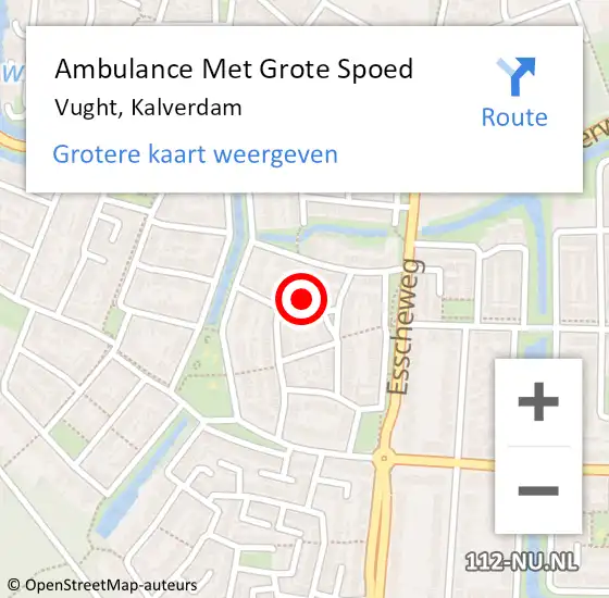 Locatie op kaart van de 112 melding: Ambulance Met Grote Spoed Naar Vught, Kalverdam op 7 mei 2016 12:21