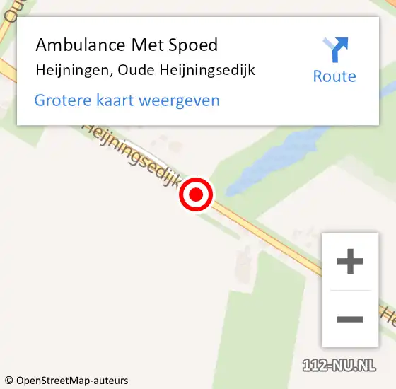 Locatie op kaart van de 112 melding: Ambulance Met Spoed Naar Heijningen, Oude Heijningsedijk op 7 mei 2016 12:37