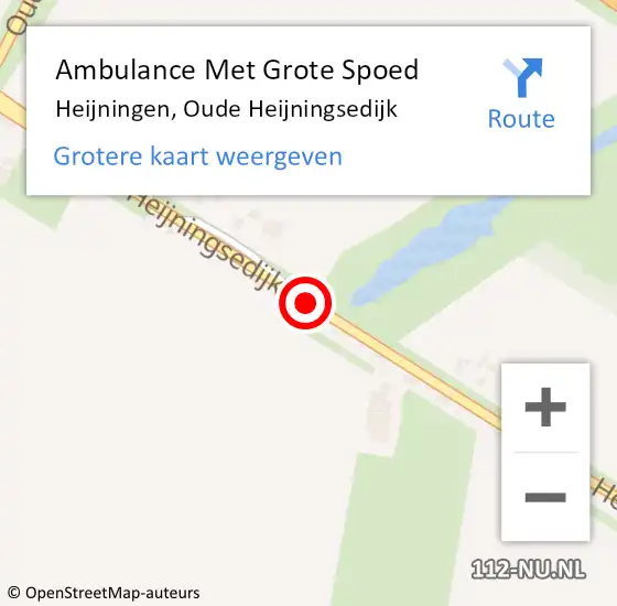 Locatie op kaart van de 112 melding: Ambulance Met Grote Spoed Naar Heijningen, Oude Heijningsedijk op 7 mei 2016 12:38