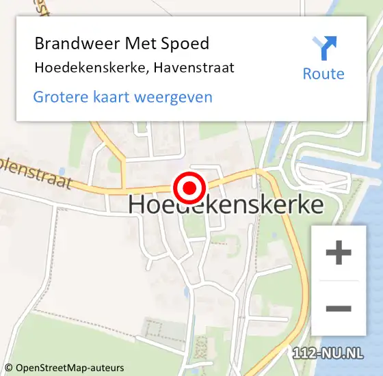 Locatie op kaart van de 112 melding: Brandweer Met Spoed Naar Hoedekenskerke, Havenstraat op 7 mei 2016 12:38