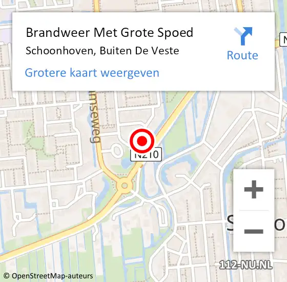 Locatie op kaart van de 112 melding: Brandweer Met Grote Spoed Naar Schoonhoven, Buiten De Veste op 7 mei 2016 13:05