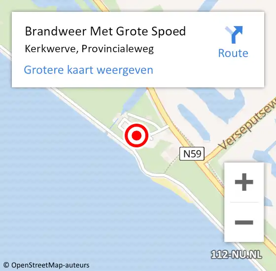 Locatie op kaart van de 112 melding: Brandweer Met Grote Spoed Naar Kerkwerve, Provincialeweg op 7 mei 2016 14:49