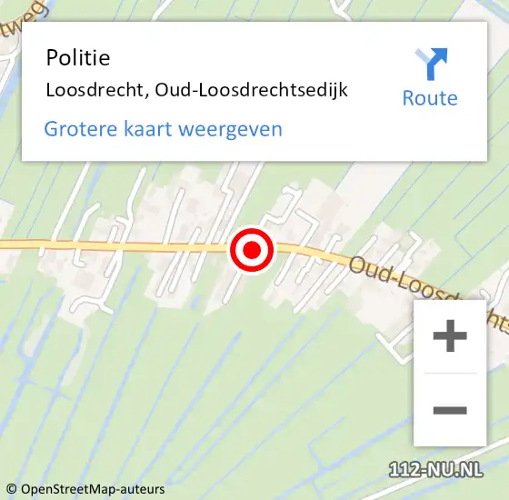 Locatie op kaart van de 112 melding: Politie Loosdrecht, Oud-Loosdrechtsedijk op 7 mei 2016 15:01