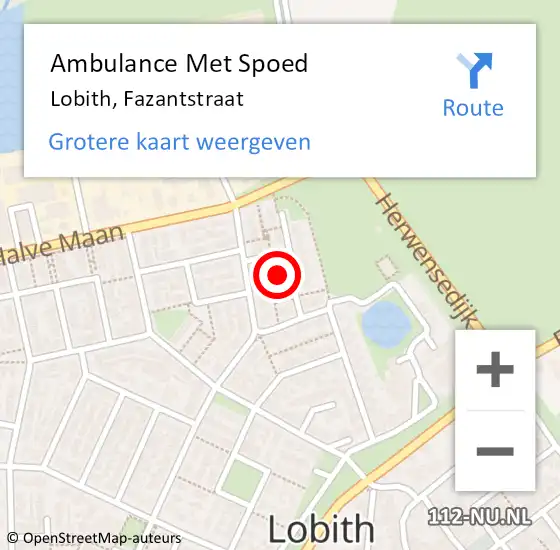 Locatie op kaart van de 112 melding: Ambulance Met Spoed Naar Lobith, Fazantstraat op 7 mei 2016 15:05