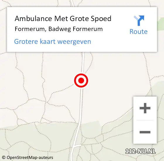 Locatie op kaart van de 112 melding: Ambulance Met Grote Spoed Naar Formerum, Badweg Formerum op 7 mei 2016 15:17