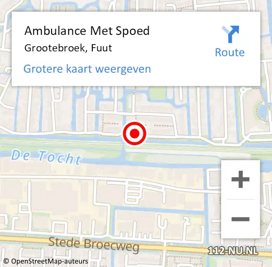 Locatie op kaart van de 112 melding: Ambulance Met Spoed Naar Grootebroek, Fuut op 7 mei 2016 15:17