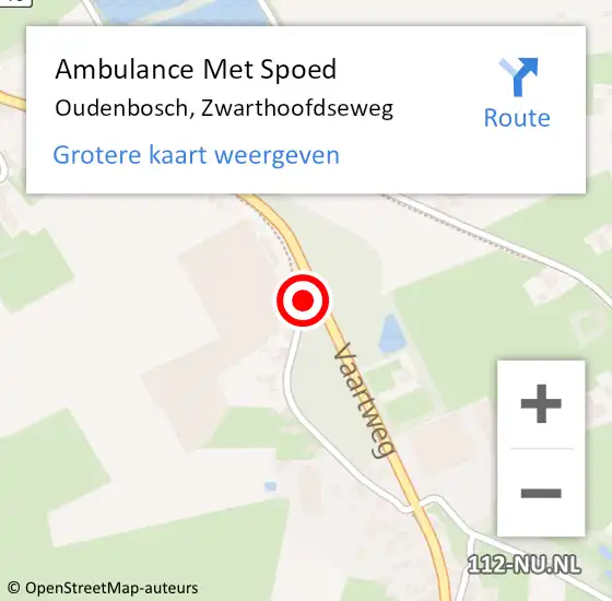 Locatie op kaart van de 112 melding: Ambulance Met Spoed Naar Oudenbosch, Zwarthoofdseweg op 7 mei 2016 15:17