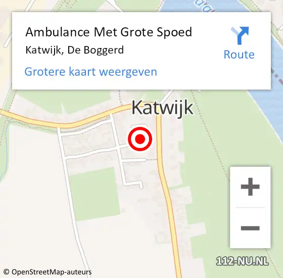 Locatie op kaart van de 112 melding: Ambulance Met Grote Spoed Naar Katwijk, De Boggerd op 7 mei 2016 16:12