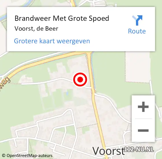 Locatie op kaart van de 112 melding: Brandweer Met Grote Spoed Naar Voorst, de Beer op 7 mei 2016 16:23