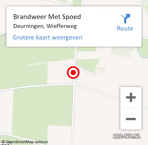 Locatie op kaart van de 112 melding: Brandweer Met Spoed Naar Deurningen, Wiefferweg op 7 mei 2016 16:40