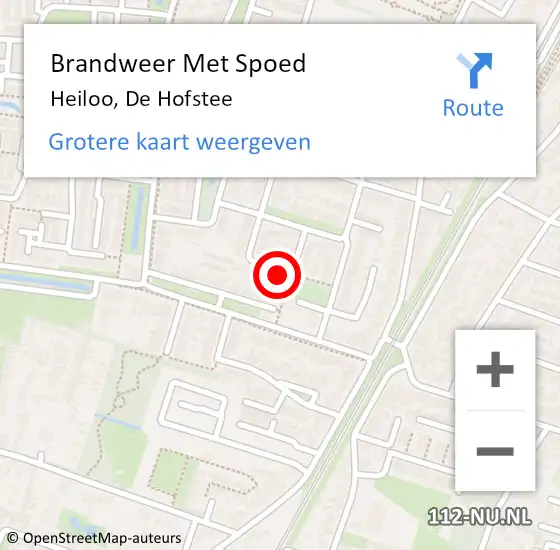 Locatie op kaart van de 112 melding: Brandweer Met Spoed Naar Heiloo, De Hofstee op 7 mei 2016 17:10