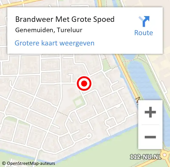 Locatie op kaart van de 112 melding: Brandweer Met Grote Spoed Naar Genemuiden, Tureluur op 7 mei 2016 17:20