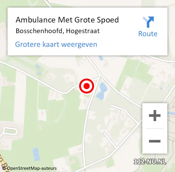 Locatie op kaart van de 112 melding: Ambulance Met Grote Spoed Naar Bosschenhoofd, Hogestraat op 14 december 2013 09:18