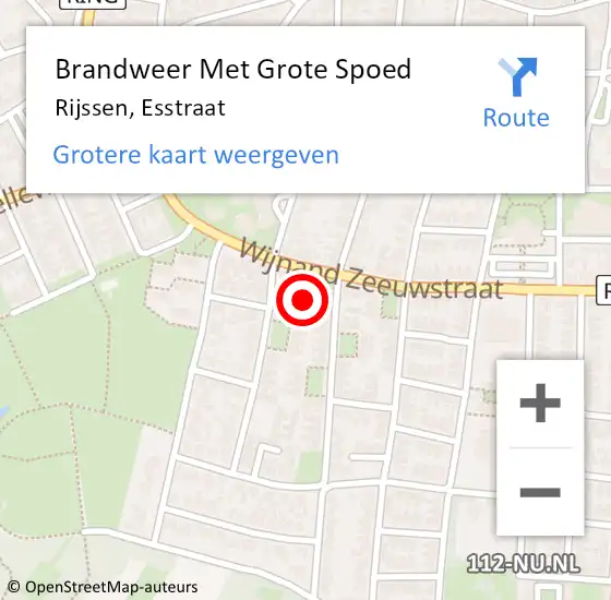 Locatie op kaart van de 112 melding: Brandweer Met Grote Spoed Naar Rijssen, Esstraat op 7 mei 2016 20:22