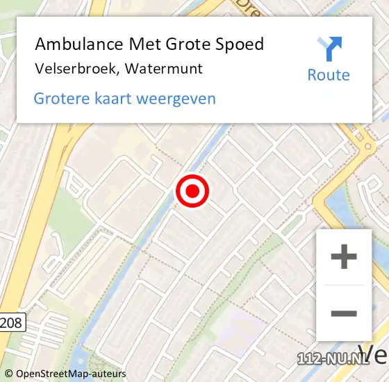 Locatie op kaart van de 112 melding: Ambulance Met Grote Spoed Naar Velserbroek, Watermunt op 7 mei 2016 21:44