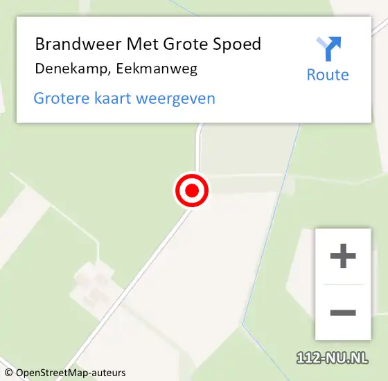 Locatie op kaart van de 112 melding: Brandweer Met Grote Spoed Naar Denekamp, Eekmanweg op 7 mei 2016 22:11