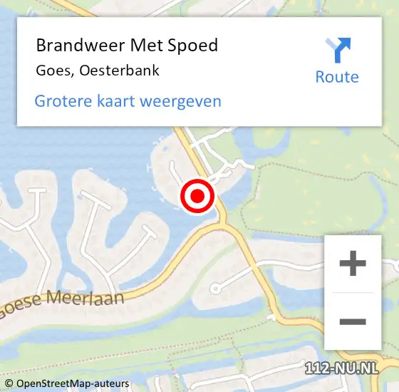 Locatie op kaart van de 112 melding: Brandweer Met Spoed Naar Goes, Oesterbank op 7 mei 2016 22:30