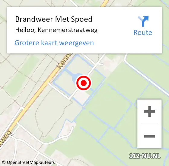 Locatie op kaart van de 112 melding: Brandweer Met Spoed Naar Heiloo, Kennemerstraatweg op 7 mei 2016 22:51