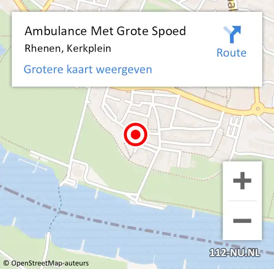 Locatie op kaart van de 112 melding: Ambulance Met Grote Spoed Naar Rhenen, Kerkplein op 8 mei 2016 02:37