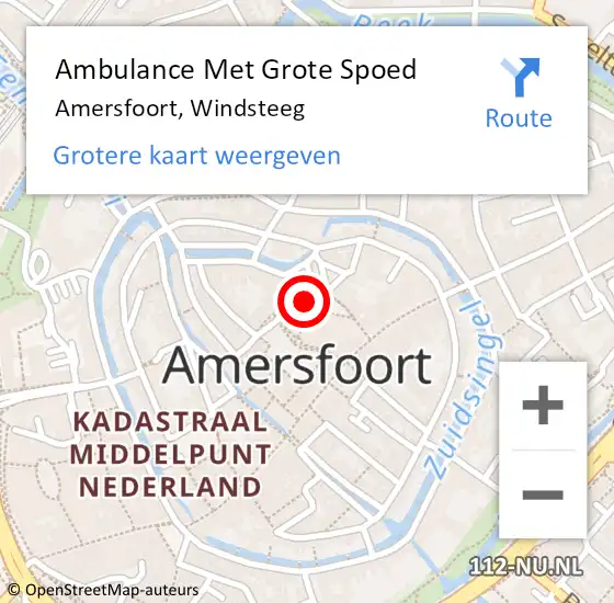 Locatie op kaart van de 112 melding: Ambulance Met Grote Spoed Naar Amersfoort, Windsteeg op 8 mei 2016 03:01