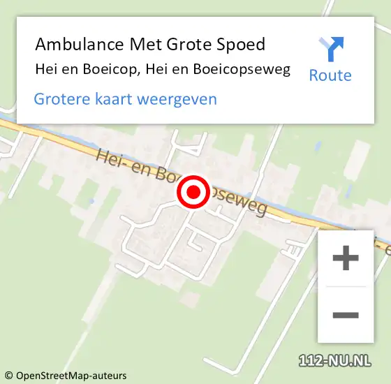 Locatie op kaart van de 112 melding: Ambulance Met Grote Spoed Naar Hei en Boeicop, Hei en Boeicopseweg op 8 mei 2016 09:35