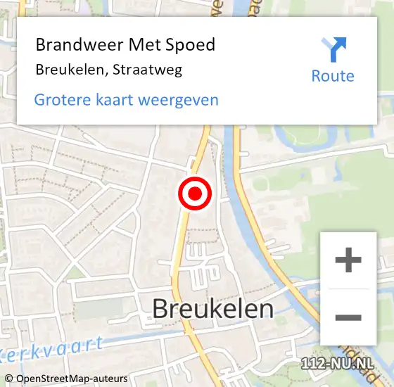 Locatie op kaart van de 112 melding: Brandweer Met Spoed Naar Breukelen, Straatweg op 8 mei 2016 10:38