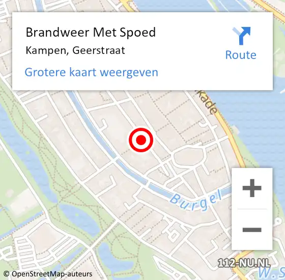 Locatie op kaart van de 112 melding: Brandweer Met Spoed Naar Kampen, Geerstraat op 8 mei 2016 11:30