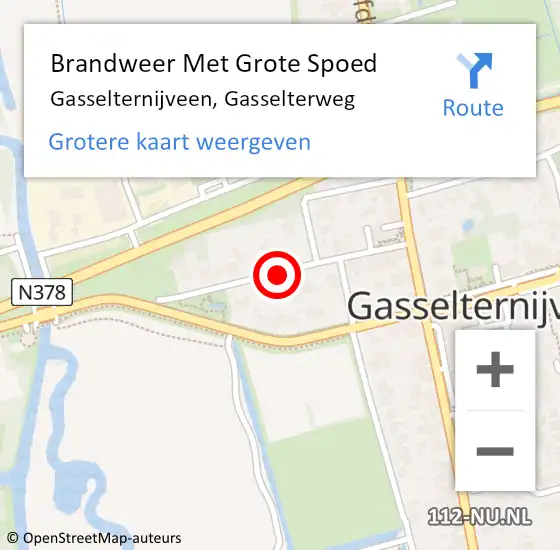 Locatie op kaart van de 112 melding: Brandweer Met Grote Spoed Naar Gasselternijveen, Gasselterweg op 8 mei 2016 12:00