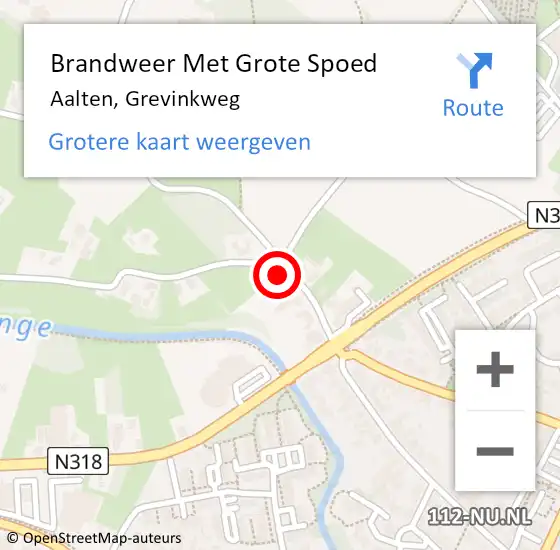 Locatie op kaart van de 112 melding: Brandweer Met Grote Spoed Naar Aalten, Grevinkweg op 8 mei 2016 14:00