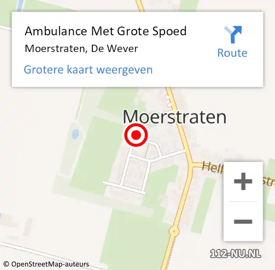 Locatie op kaart van de 112 melding: Ambulance Met Grote Spoed Naar Moerstraten, De Wever op 8 mei 2016 14:42
