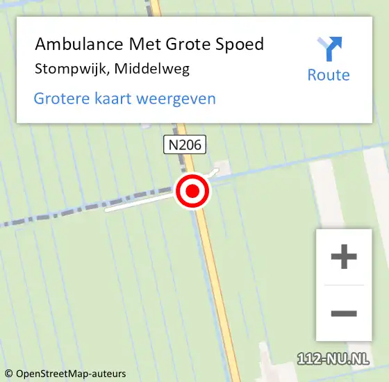 Locatie op kaart van de 112 melding: Ambulance Met Grote Spoed Naar Stompwijk, Middelweg op 8 mei 2016 14:49