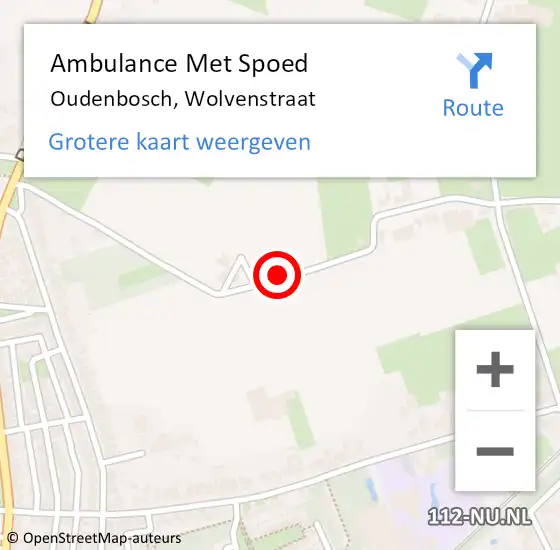 Locatie op kaart van de 112 melding: Ambulance Met Spoed Naar Oudenbosch, Wolvenstraat op 8 mei 2016 15:51