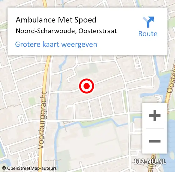 Locatie op kaart van de 112 melding: Ambulance Met Spoed Naar Noord-Scharwoude, Oosterstraat op 8 mei 2016 16:11