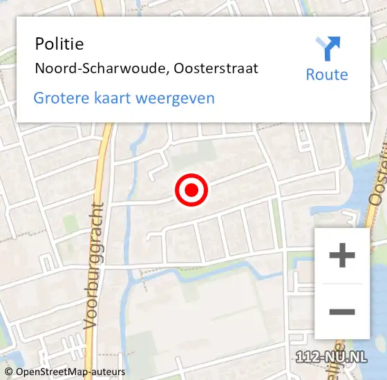 Locatie op kaart van de 112 melding: Politie Noord-Scharwoude, Oosterstraat op 8 mei 2016 16:14