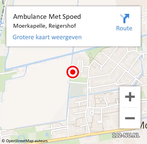 Locatie op kaart van de 112 melding: Ambulance Met Spoed Naar Moerkapelle, Reigershof op 8 mei 2016 18:35