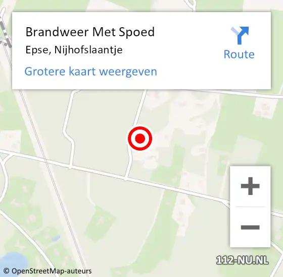 Locatie op kaart van de 112 melding: Brandweer Met Spoed Naar Epse, Nijhofslaantje op 8 mei 2016 19:49