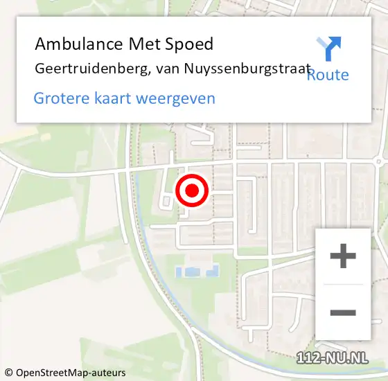 Locatie op kaart van de 112 melding: Ambulance Met Spoed Naar Geertruidenberg, van Nuyssenburgstraat op 8 mei 2016 20:14