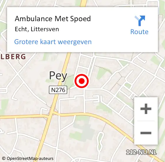 Locatie op kaart van de 112 melding: Ambulance Met Spoed Naar Echt, Littersven op 9 mei 2016 08:36