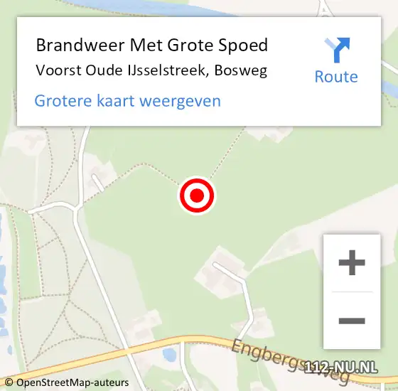 Locatie op kaart van de 112 melding: Brandweer Met Grote Spoed Naar Voorst Oude IJsselstreek, Bosweg op 9 mei 2016 09:47