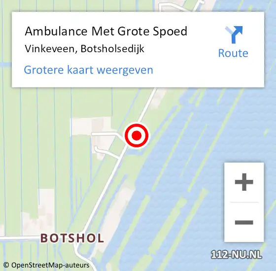 Locatie op kaart van de 112 melding: Ambulance Met Grote Spoed Naar Vinkeveen, Botsholsedijk op 9 mei 2016 11:26