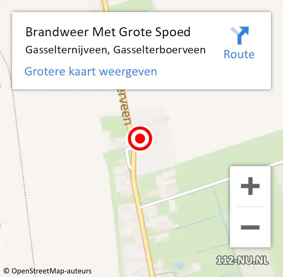 Locatie op kaart van de 112 melding: Brandweer Met Grote Spoed Naar Gasselternijveen, Gasselterboerveen op 9 mei 2016 12:14