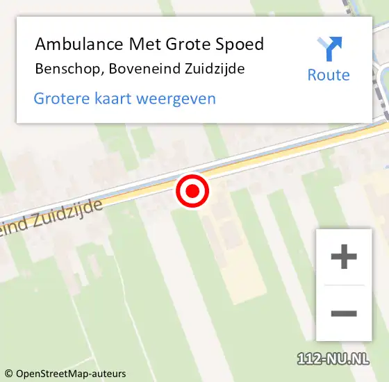 Locatie op kaart van de 112 melding: Ambulance Met Grote Spoed Naar Benschop, Boveneind Zuidzijde op 9 mei 2016 12:21