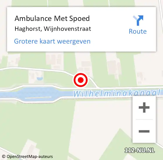 Locatie op kaart van de 112 melding: Ambulance Met Spoed Naar Haghorst, Wijnhovenstraat op 9 mei 2016 12:51