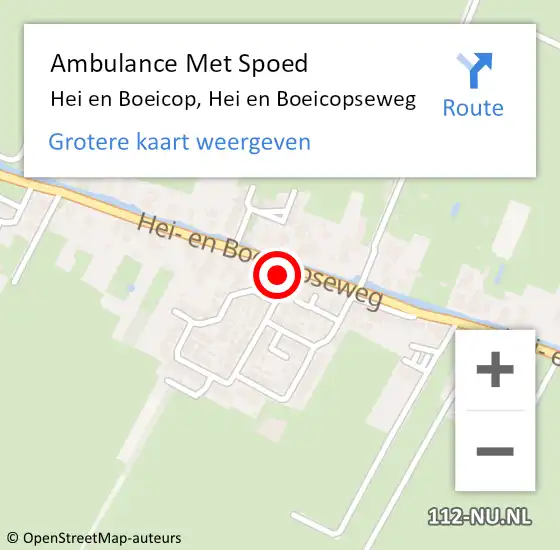 Locatie op kaart van de 112 melding: Ambulance Met Spoed Naar Hei en Boeicop, Hei en Boeicopseweg op 9 mei 2016 14:42