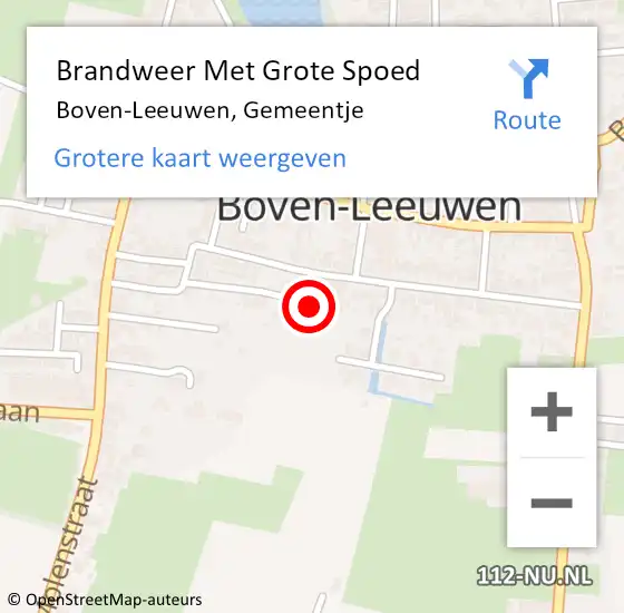 Locatie op kaart van de 112 melding: Brandweer Met Grote Spoed Naar Boven-Leeuwen, Gemeentje op 9 mei 2016 16:30