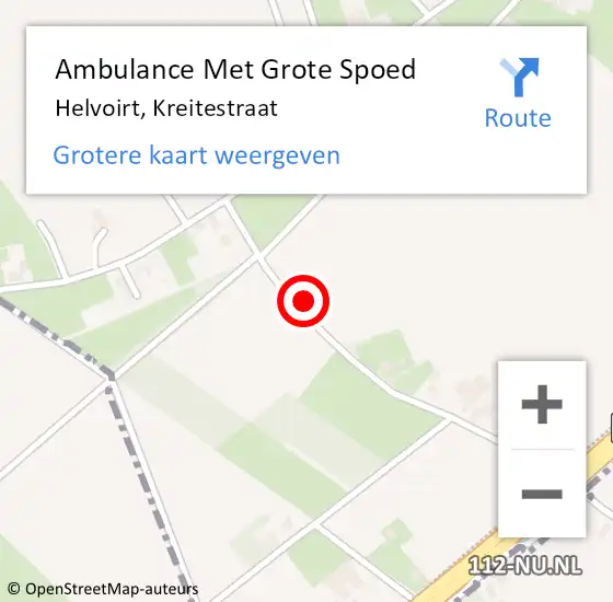 Locatie op kaart van de 112 melding: Ambulance Met Grote Spoed Naar Helvoirt, Kreitestraat op 9 mei 2016 17:39