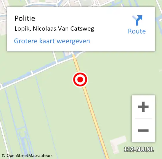 Locatie op kaart van de 112 melding: Politie Lopik, Nicolaas Van Catsweg op 9 mei 2016 18:18