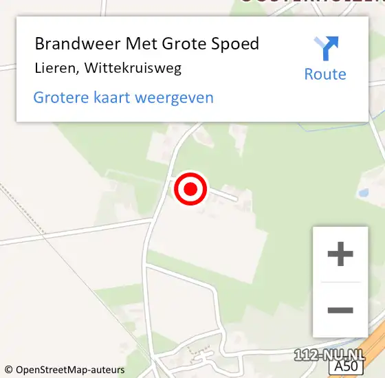 Locatie op kaart van de 112 melding: Brandweer Met Grote Spoed Naar Lieren, Wittekruisweg op 14 december 2013 13:20